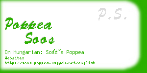 poppea soos business card